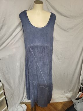Sleeveless Maxi Dress in Washed Blue, Size XL
